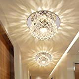 Plafoniera LED 5 W moderna, a incasso, illuminazione a incasso, lampada da soffitto e da parete, pallini, cristallo, rotonda, effetto, lampada ...