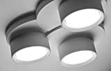 Plafoniera moderna design sagomata luminosa gesso bianca pitturabile 3 luci lampadine gx53 led