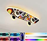 Plafoniera per bambini Lampada da soffitto a LED Cameretta per bambini, Skateboard Luci da soffitto per Bambini RGB Ragazze, Lampadario ...
