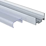 planetitaly Barra Alluminio Strisce LED Profilo 1m U Flat superfici Piane Cover Trasparente