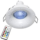 Planetitaly Faretto LED cromoterapia IP65 lampada GU10 6W 230V incasso 7cm RGB luce multicolore box doccia sauna (Tondo, RGBW+3000K)