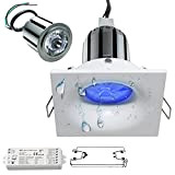 Planetitaly KIT faretto SMART 24V cromoterapia BOX DOCCIA lampada LED 6W RGB incasso IP65 bagno turco sauna centralina WiFi Alexa ...