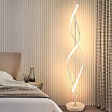 pombconw Lampada da Terra a LED, Spirale Bianca Dimmerabile Modern Creative Interior Design Illuminazione Decorativa Lampada da Soggiorno Lampada da ...
