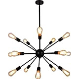 PORHUMI Lampadari Sputnik moderno a 15 luci E27 max 60W Lampada a sospensione vintage industriale regolabile in altezza per sala ...