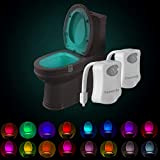 Powerole Set di 2 Luce Notturna WC LED Lampada Sensore Movimento, impermeabile, 16 colori, con sensore automatico di movimento PIR ...