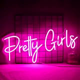 Pretty Girls Segno al neon per la decorazione della parete lettere rosa LED luce al neon per camera da letto ...