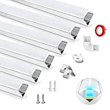 Profilo Alluminio per Strisce LED, HOMMAND 6 x 1m Profili LED Forma a V, Canalina LED e Diffusore Striscia LED, ...