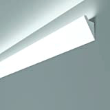Profilo cornice strip Led illuminazione indiretta soffusa veletta a soffitto parete incasso o esterno cartongesso verniciabile (2 aste da 1 ...