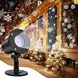 Proiettore di luci natalizie con fiocchi di neve,OxaOxe Proiettore Luci Natale LED,Lampada di proiezione per atmosfera impermeabile IP65,Illuminazione da esterno per Natale,Halloween,Capodanno