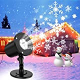 Proiettore Luci Natale,YAZEKY Proiettore di Luci Natale LED con Fiocchi di Neve,Proiettore Luci Natalizie Esterno da Impermeabile IP65,Lampada di Proiezione ...