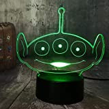 QAZEDC Luce notturna Toy story simpatico spremiagrumi verde extraterrestre LED lampada da scrivania luce notturna 7 colori giocattoli decorazione ragazzo compleanno Natale(Spedizione ...