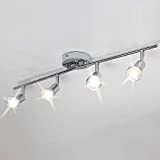 Qcyuui moderno kit di illuminazione a binario a LED a 4 luci, faretti da soffitto a parete con testa girevole ...