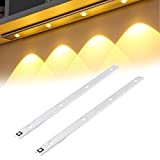 Qeahenwi LED Motion Sensor Cabinet Light Rechargeable Magnetic Under Counter Closet Lighting, Motion Activated Light Strip USB C Indoor For ...