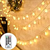 Qedertek Luci Natale da Esterno ed Interno Catena Luminosa 13M 100 LED Bulbo, 8 Modalita, Telecomando, Timer, Luci Albero di ...