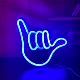 QiaoFei Insegna al neon a forma di dito da appendere, con USB o alimentazione a batteria, per casa, camera da ...
