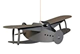 R&M Coudert - Lampada da soffitto per cameretta bambini, a forma di aereo, colore grigio cenere