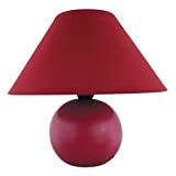 RABALUX 4906 Ariel - Lampada da tavolo in ceramica, 40 W, E14, rosso, 20 x 20 x 19 cm