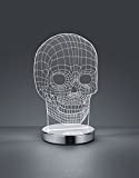 Reality Skull Lampada da Tavolo, LED, Teschio con Variazione Luce da Cala a Fredda Integriert, 7 W, Cromo, 12 x ...