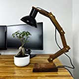 REDFAIA Lampada da scrivania in vero legno di noce, lampada da scrivania, realizzata a mano, progettata in Germania: Pixar