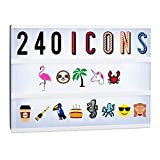 Relaxdays Set Espansione da 240 Caratteri & Simboli, Carte con Lettere & Numeri, Tasselli con Icone e Disegni, Colorati