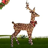 Renne scintillanti di Natale | Renne scintillanti di Natale con luci a LED bianche calde - Cervo scintillante in acrilico ...