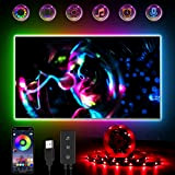 Retroilluminazione LED TV 4m con APP Controllo RGB Strisce luminose Sincronizzazione musicale Cambio colore Bias Illuminazione per 45-75 pollici, alimentazione ...