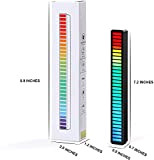 RGB Voice-Activated Pickup Rhythm Light, Indicatore a livello di musica a 32 bit Indicatore di alluminio Barra del suono Voice ...