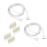 RGBW Cable Supernight 2 Pack 2M 6.56ft Extension Cable Connect Female Plug to SMD 5050 3528 RGBW LED Strip Light ...