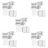 RGBW Connector Supernight 90 Degree LED Strip Connectors 5 Pin L Shape for 10mm Wide SMD 5050 2835 RGBW/RGBWW LED ...