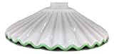 Ricambio paralume piatto in ceramica bianca con bordo verde per lampadario 30 cm x 11 cm