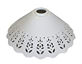 Ricambio paralume piatto in ceramica traforata per lampadario a sospensione classico rustico country - 30 cm 100% Made in Italy