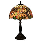 Rosmall Tiffany Lampade da Tavolo, Salotto Vintage Lampada da Farfalla Colore La di Vetro Lega di Zinco Base Lampada da ...