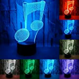 RUMOCOVO® Nota musicale 3D Luci notturne 7 Cambia colore LED Lampada Home Decor USB LED Music Lovers Regalo Regali di ...