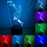 RUMOCOVO® Sport Basket 3D Luce di Notte 7 Gradiente Colorato Lampada Decorazioni Per Desktop Lampada Decorazione del Regalo