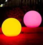 S-DSHOP Sfera luminosa LED giardino da esterno 40 cm diametro con lampada inclusa Multicolor RGB con telecomando