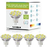SANSUN MR11 GU4.0 Lampadine LED, 2W (Pari alle Alogene da 20W), G4/GU4/GZ4 Base Lampada LED, 200lm, 12V AC/DC, Luce diurna ...