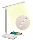 SaponinTree Lampada da Scrivania LED, USB Ricaricabile Lampada da Tavolo, 3 Intensità Luminose Regolabili e 5 Temperature di Colore, Pieghevole ...