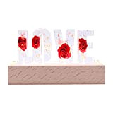 Seahelms - Lampada a LED per lettera, con fiori secchi, ottima idea regalo per gli amanti della famiglia, amici per ...