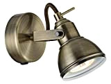 Searchlight Industriale 1 LT Antique BRASS SPOTLIGHT 50 W, ottone anticato