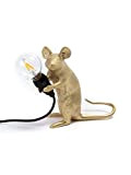 SELETTI Lampada in Resina Mouse Lamp Mac Gold Seduto