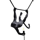 SELETTI Primate Lighting Monkey Lamp Swinging, Black