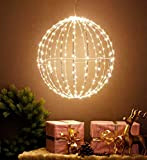 Sfera luminosa a LED, 50 cm, pieghevole, illuminazione natalizia, 320 LED, pieghevole, luce bianca calda, per interni ed esterni