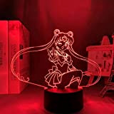 sgvag Anime 3D Lampada Tsukino Usagi Figura Luce Notturna a LED 3Dper Bambini Decor Nightlight Telecomando Stanza di Controllo remoto ...
