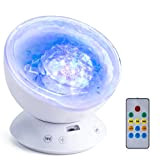 Shanrya Luce di proiezione a LED, Luce ipnotica Durevole del proiettore dell'Oceano con Suono Musicale, 7 Colori per l'home Office