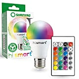 Shanyao - 1 Lampadina Colorata A60 LED Attacco E27 10W Equivalente a 75W, Hi.Smart Lampadine Led a RGB Dimmerabile, 16 ...