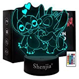 Shenjia 3d Led Lilo & Stitch Luce Notturna Character Commodity Lampada per la decorazione della stanza della casa dei bambini ...