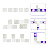 SHINELINE Connettori Striscia LED 4 Pin,10mm Connettore LED per Strisce LED RGB SMD 5050 Includi 5 X Linea Connettori,3 X ...