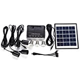 Shineslay Pannello Solare Alimentato, 4W 3 Lampe della Luce a LED USB 5V Ricarica di Cellulare Kit di Sistema di ...
