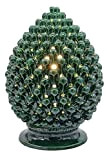 Sicilia Bedda - Lampada Pigna in Ceramica di Caltagirone - A smalto Lucido Cristallizzato - Altezza 35 Centimetri (Verde)