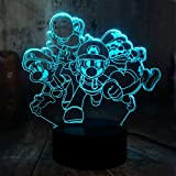 Simpatico gioco action figure Yoshi Koopa giocattolo 3D LED luce notturna multicolore 7 colori lampada da scrivania decorazione casa festa ...